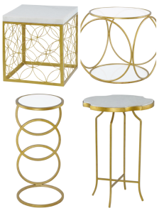 metallic tables from inspire line