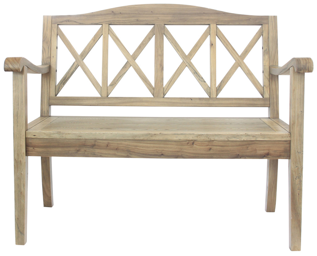 Rustic country accents marry beautifully on this gorgeous bench.
