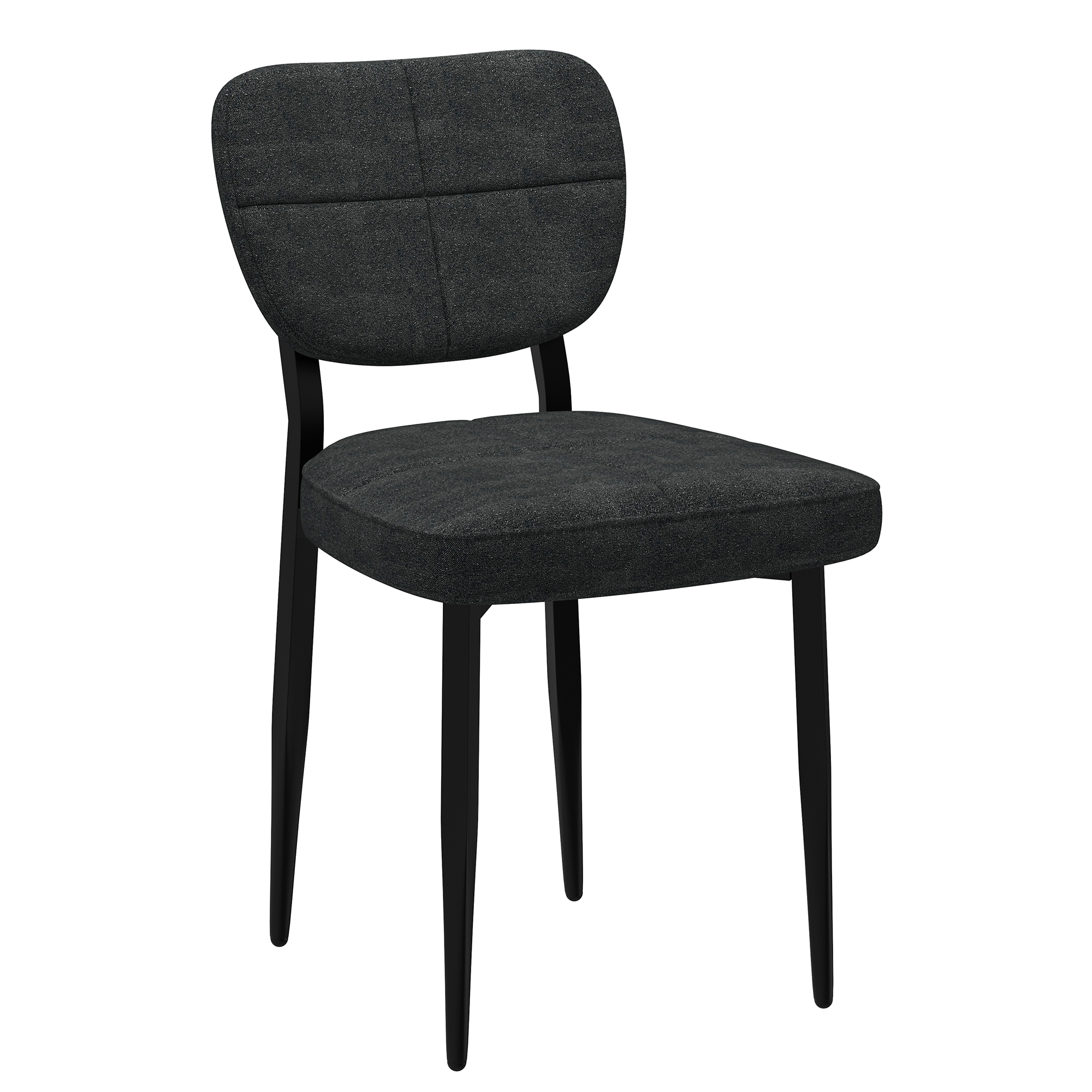 Zeke Dining/Lounge Chair, Set of 2 in Charcoal and Black