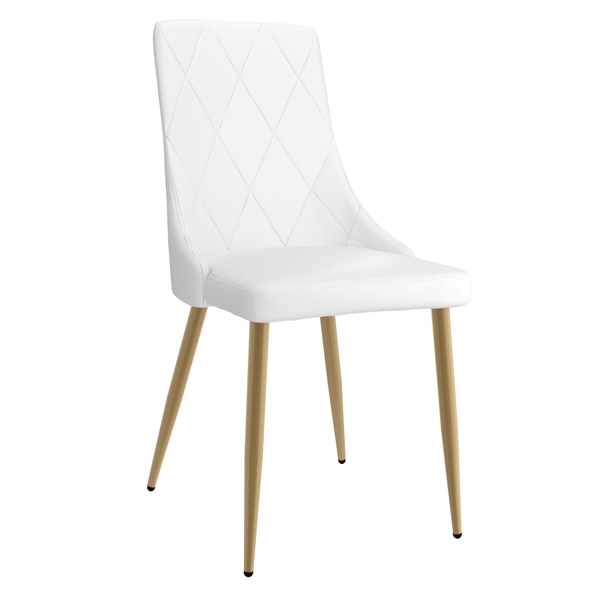 Antoine Dining/Lounge Chair, Set of 2 in White and Aged Gold