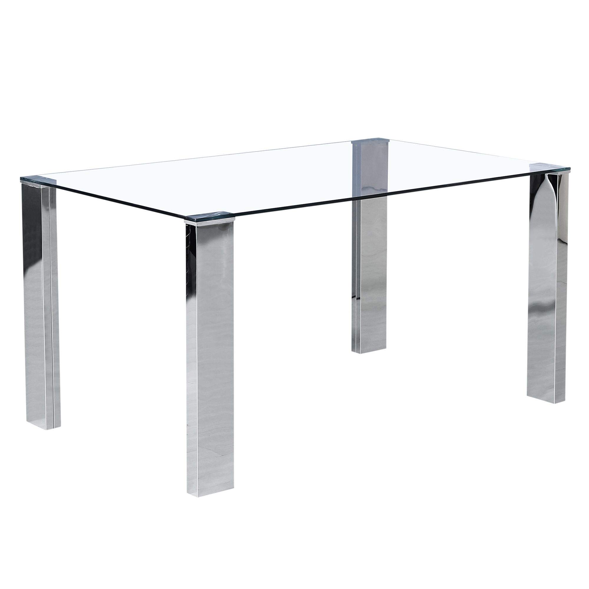 Frankfurt and Maxim 5pc Dining Set - Chrome Table and Grey Chairs