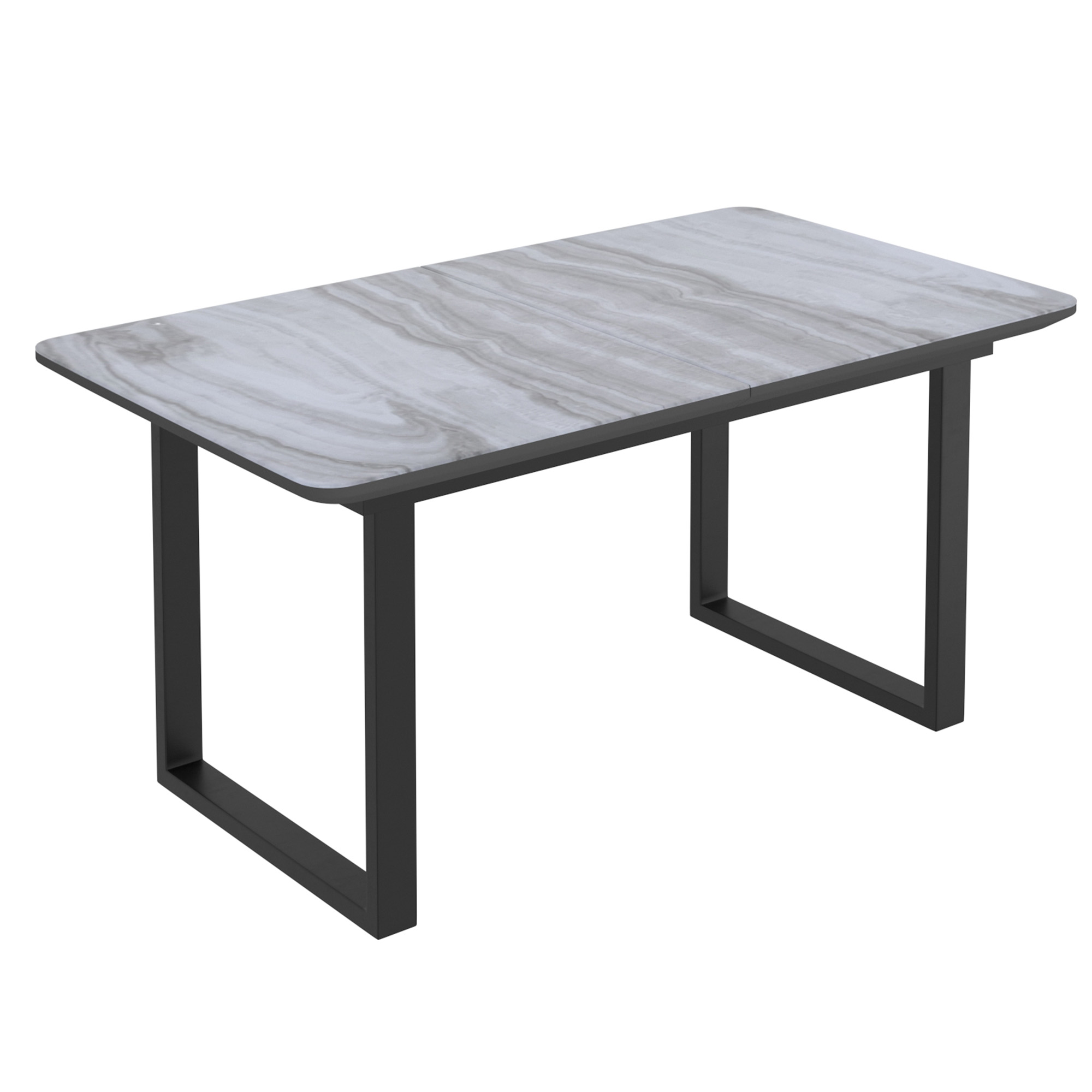 Gavin and Silvano 7pc Dining Set - Black Table and Vintage Grey Chairs