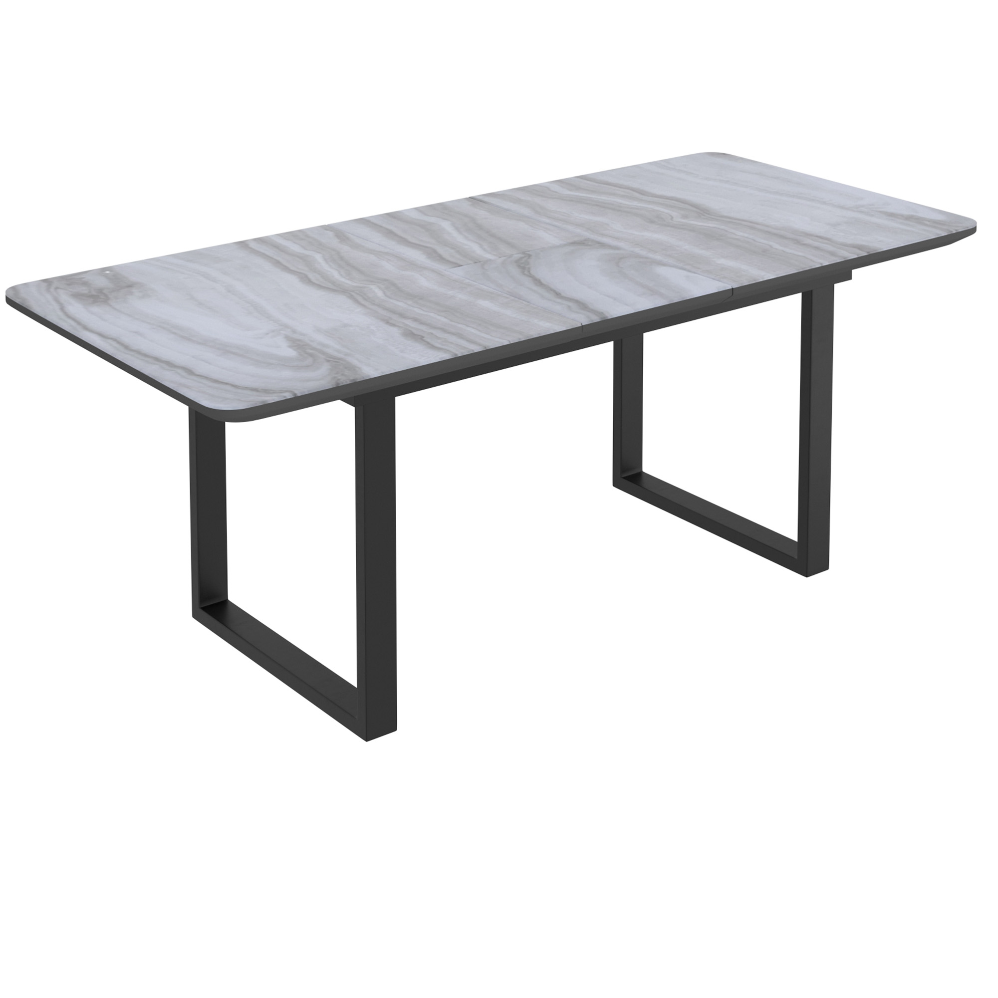 Gavin and Devo 7pc Dining Set - Black Table and Black Chairs