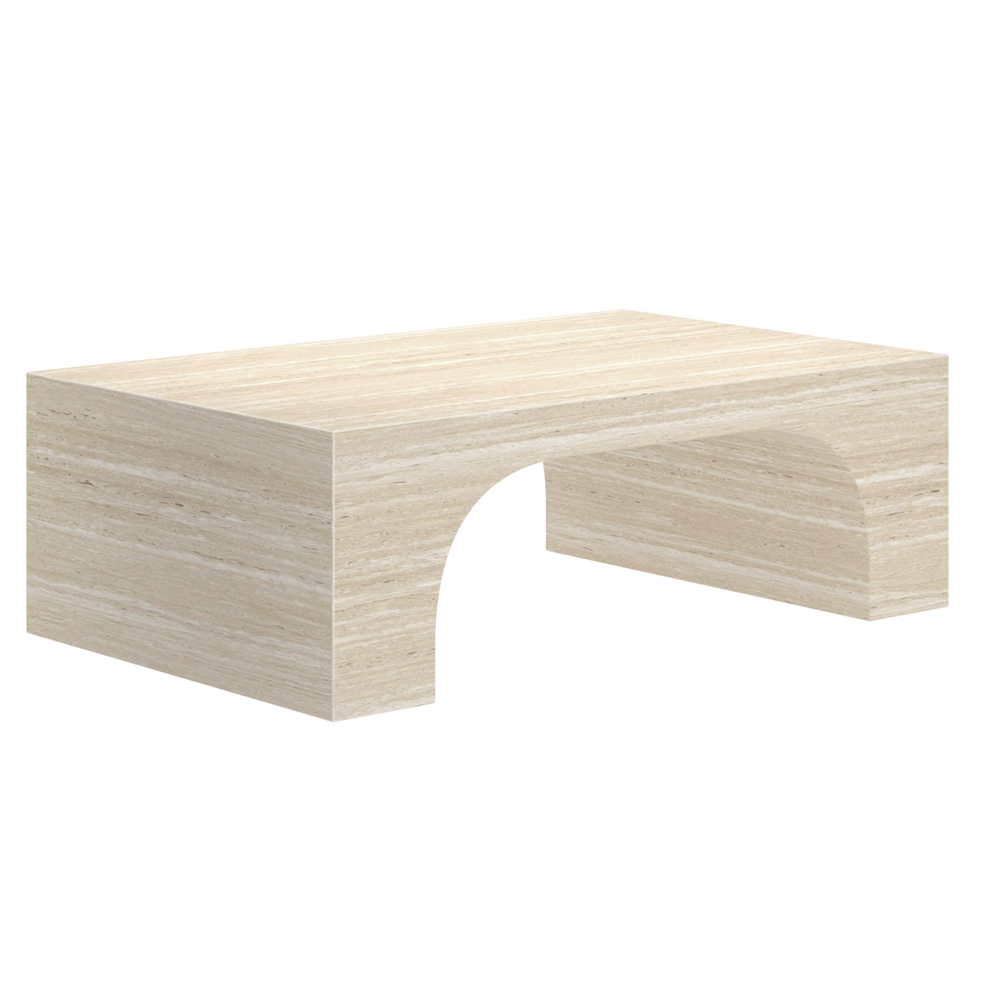 Atticus Rectangular Coffee Table in Travertine