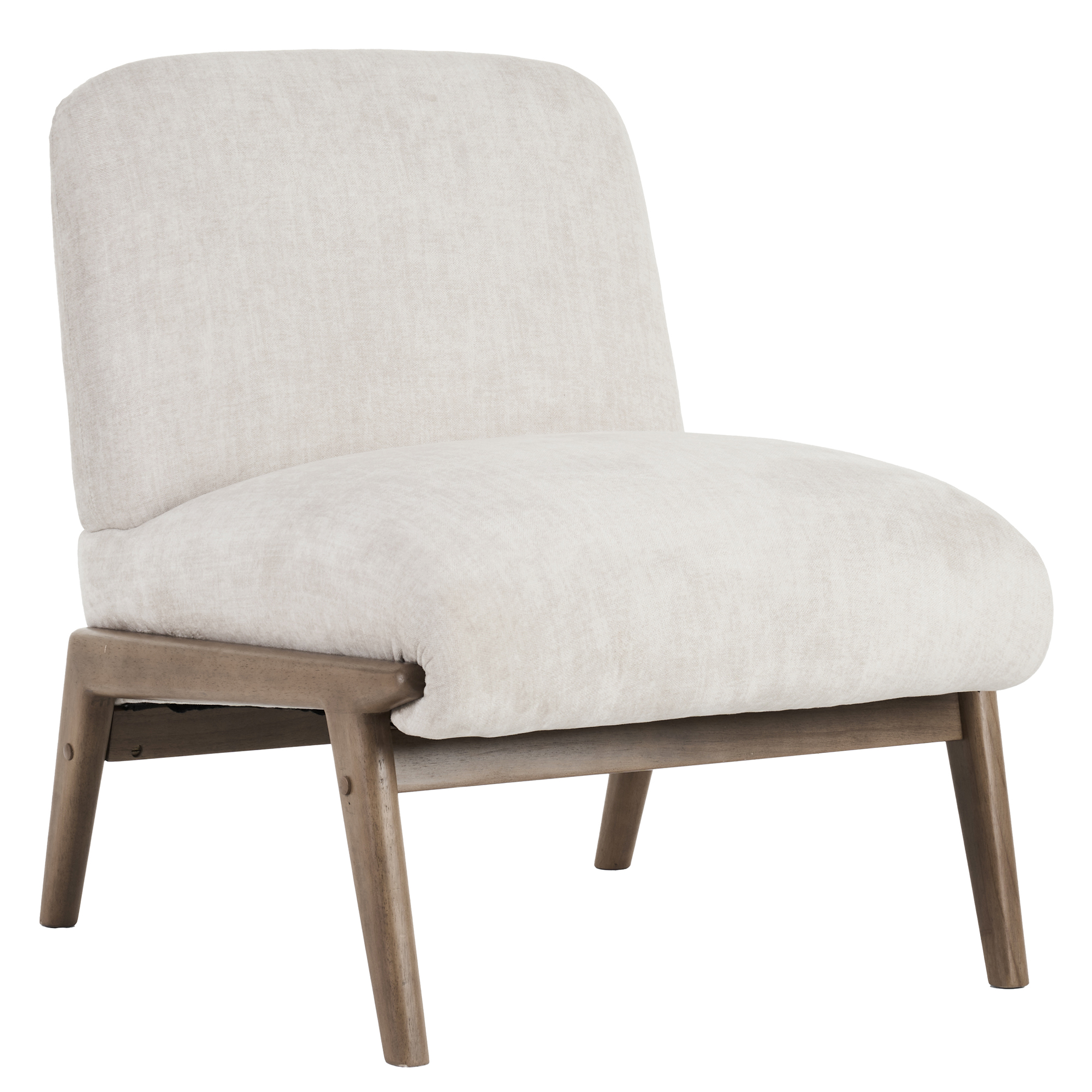 Lisson Accent Chair in Beige and Walnut