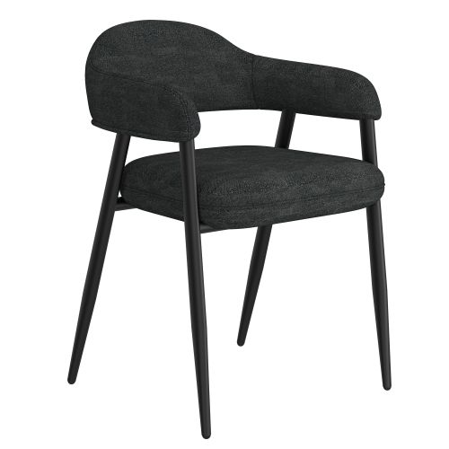 Archer Dining/Lounge Chair, Set of 2 in Charcoal and Black
