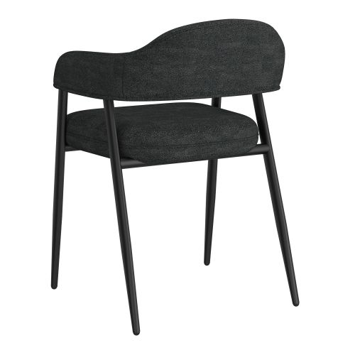 Archer Dining/Lounge Chair, Set of 2 in Charcoal and Black
