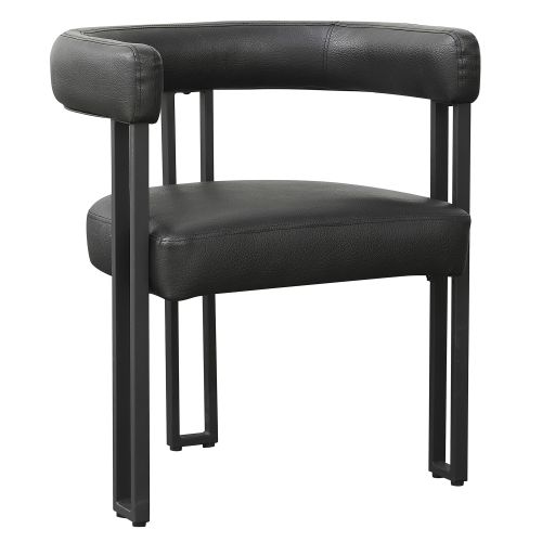 Scarlet Dining/Lounge Chair, Set of 2 in Black PU and Black