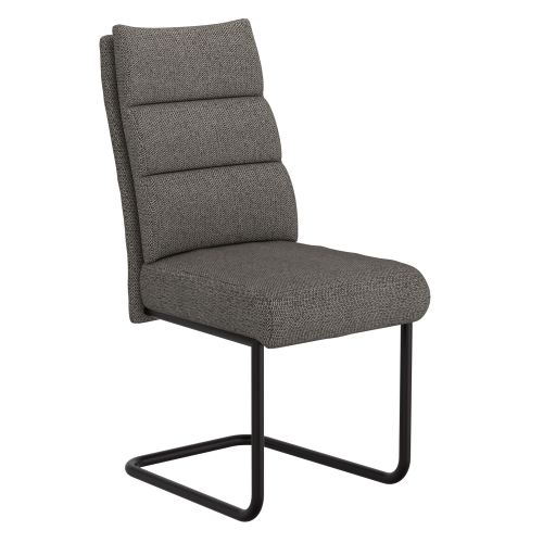 Brodi Dining/Lounge Chair, Set of 2 in Charcoal Fabric and Black