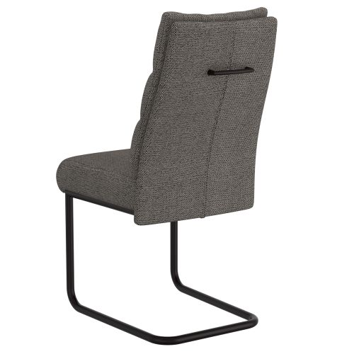Brodi Dining/Lounge Chair, Set of 2 in Charcoal Fabric and Black