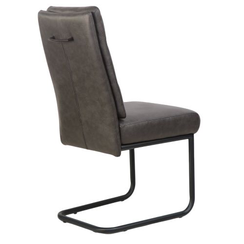 Brodi Dining/Lounge Chair, Set of 2 in Charcoal PU and Black