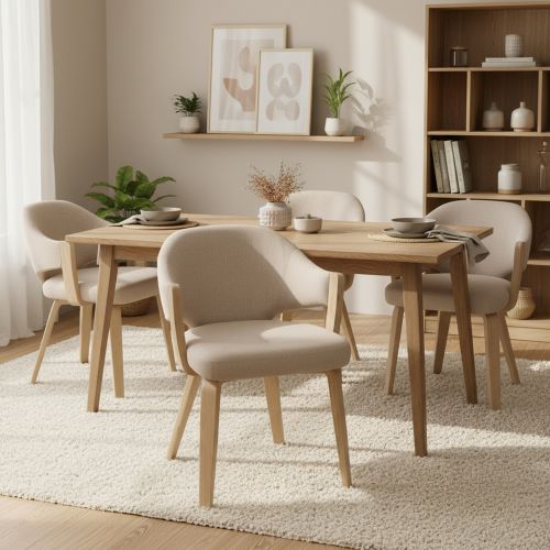 Freya Dining/Lounge Chair, Set of 2 in Toffee and Natural