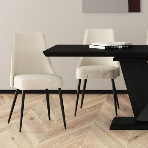 Koda Dining/Lounge Chair, Set of 2 in Beige and Black