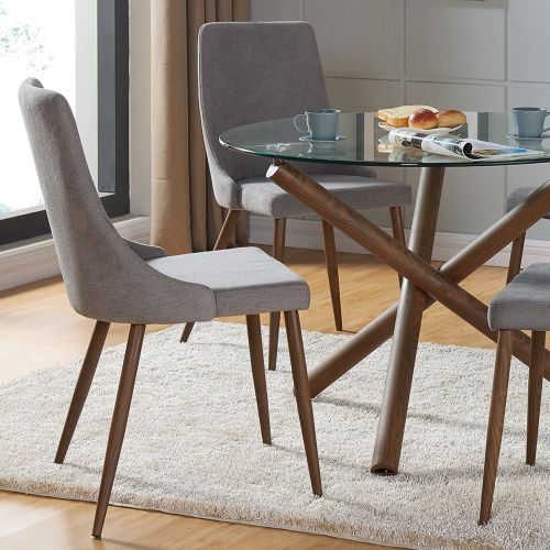 Cora Dining/Lounge Chair, Set of 2 in Grey and Walnut