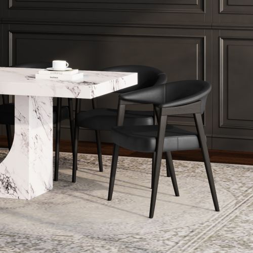 Bexley Dining/Lounge Chair, Set of 2 in Black and Dark Walnut