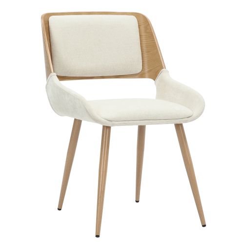 Hudson Dining/Lounge Chair, Fabric in Beige Fabric and Natural