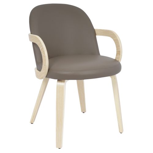 Celest Dining/Lounge Chair, Set of 2 in Dark Taupe and Natural