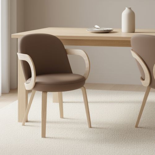 Celest Dining/Lounge Chair, Set of 2 in Dark Taupe and Natural