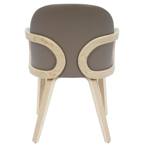 Celest Dining/Lounge Chair, Set of 2 in Dark Taupe and Natural