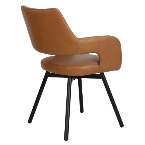 Ryder Swivel Dining and Accent Chair, Set of 2 in Camel and Black