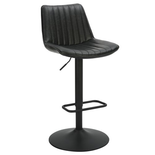 Kosi Adjustable Air-Lift Stool, Set of 2 in Black and Black