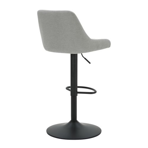 Kron Air-Lift Stool, Set of 2 in Grey Fabric and Black