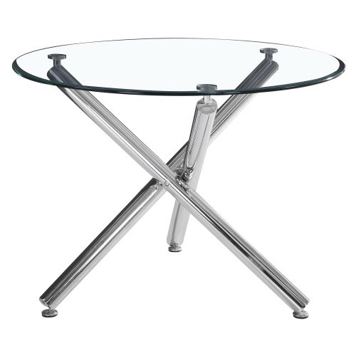 Solara and Maxim 5pc Dining Set - Chrome Table and Black Chairs
