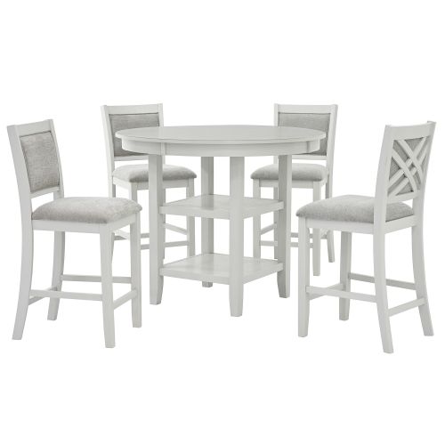 Samuel 5pc Pub Set - Whitewash Table and Chairs