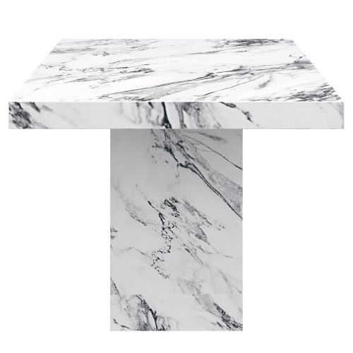 Aurelia and Bexley 7pc Dining Set - Bulgari White Table and Black and Dark Walnut Chairs