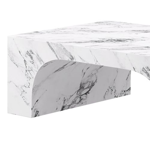 Atticus Rectangular Coffee Table in Bulgari White