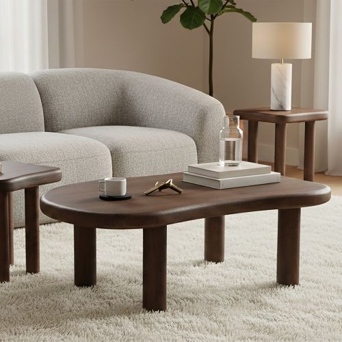 Zaloa Organic Coffee Table in Dark Walnut