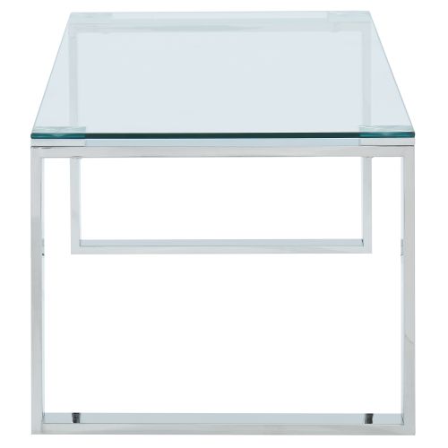 Zevon Rectangular Coffee Table in Silver
