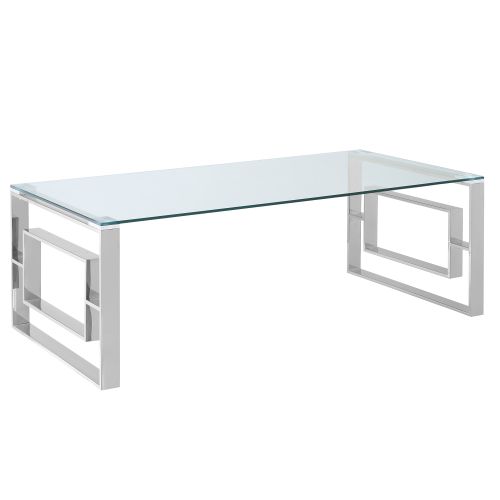 Eros Rectangular Coffee Table in Silver