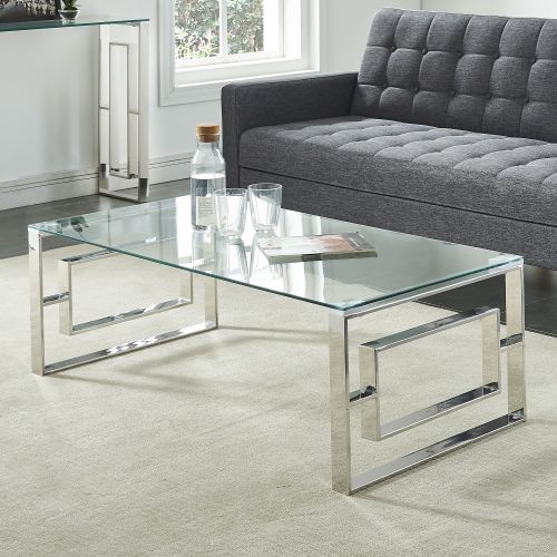 Eros Rectangular Coffee Table in Silver