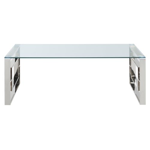 Eros Rectangular Coffee Table in Silver
