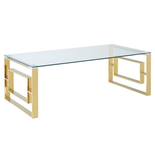 Eros Rectangular Coffee Table in Gold