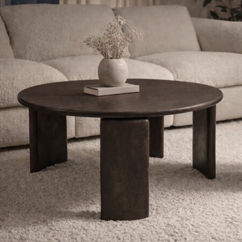 Cabot Round Coffee Table in Mocha