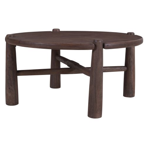 Carlyn Round Coffee Table in Dark Walnut