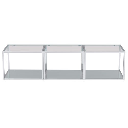 Casini 3pc Small Coffee Table Set in Silver