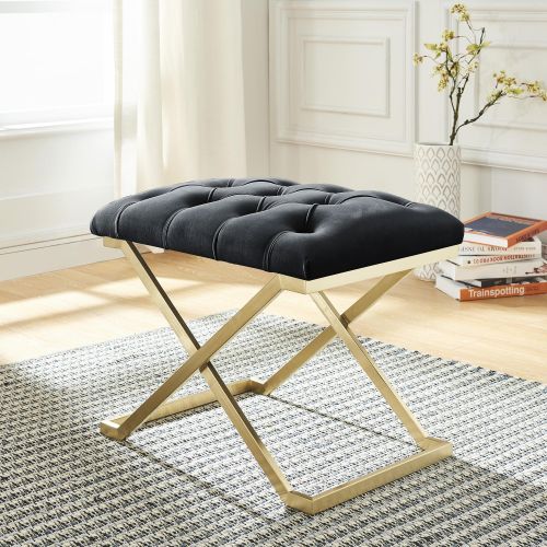 Rada Bench in Black and Brushed Gold