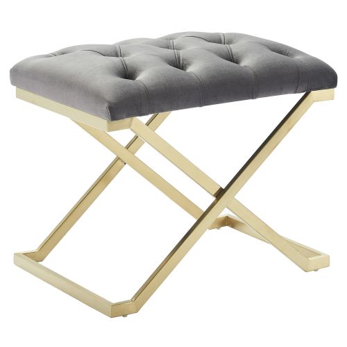 Rada Bench in Grey and Brushed Gold