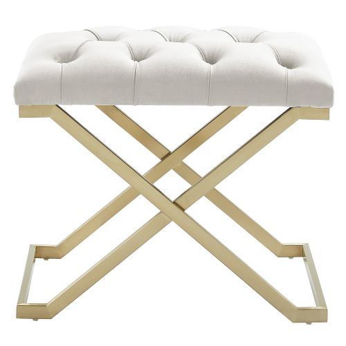 Rada Bench in Ivory and Brushed Gold