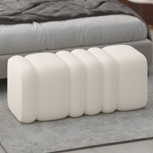 Rigel Large Ottoman Bench in Ivory