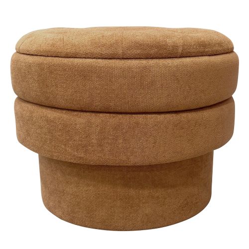 Kepler Round Storage Ottoman in Rust