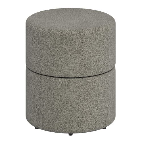 Novar Round Swivel Ottoman in Warm Grey