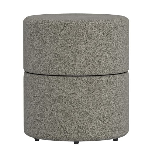 Novar Round Swivel Ottoman in Warm Grey