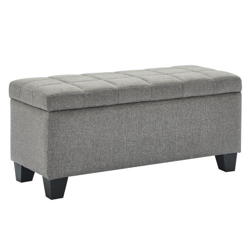 Lila Storage Ottoman Bench in Grey