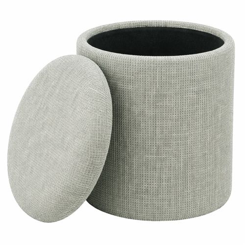 Twyla Round Storage Ottoman in Sage