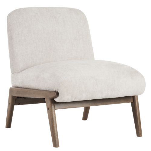 Lisson Accent Chair in Beige and Walnut