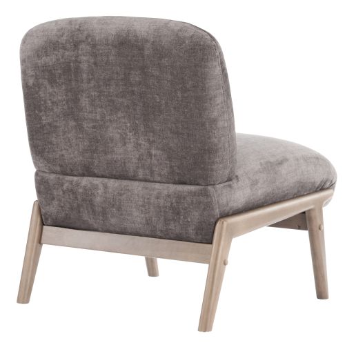 Lisson Accent Chair in Dark Taupe and Walnut